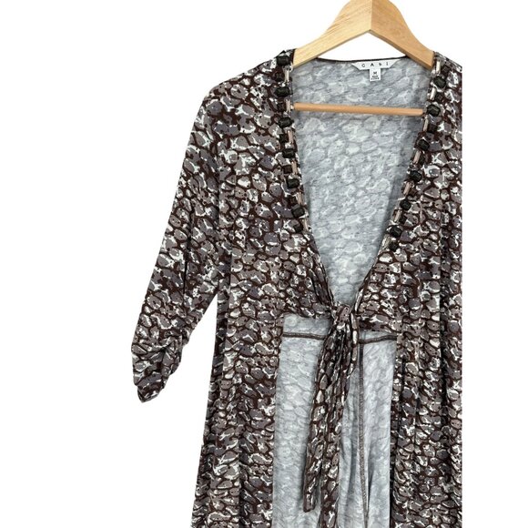 Cabi Cobblestone Front Tie top Size Medium Flowy Boho Cardigan Fall V-neck - Picture 4 of 8